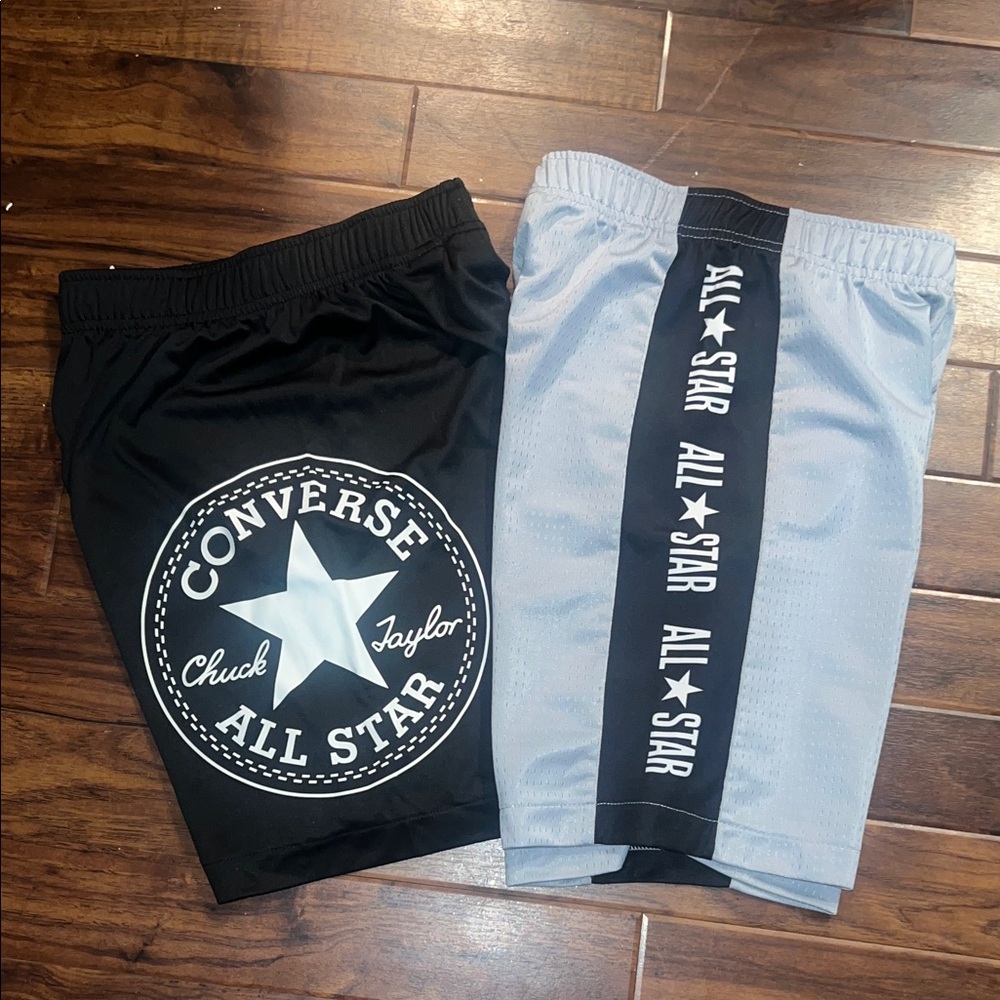 Converse All Star Boys Black and Light Gray Athletic Shorts ⭐️